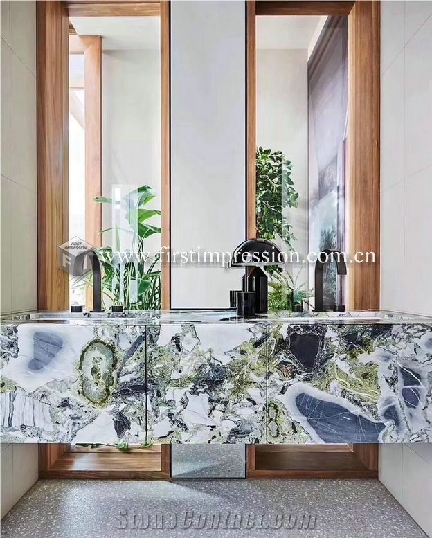 Luxury White Beauty Green Marble Slabs,Tiles