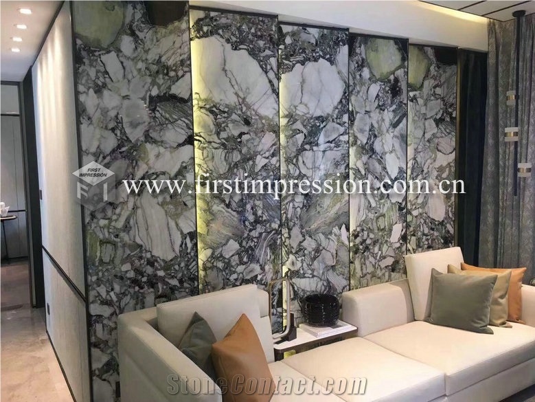 Luxury White Beauty Green Marble Slabs,Tiles