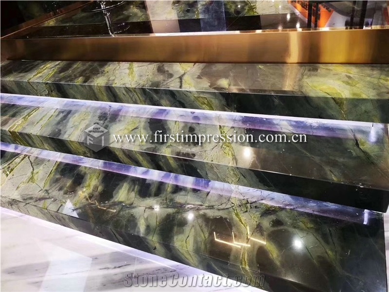 Peacock Green Marble Slabs for Walling