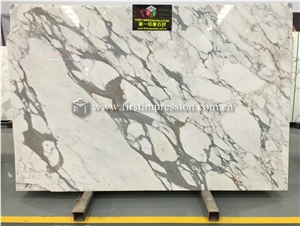Popular Italy White Marble Calacatta Gold Slabs
