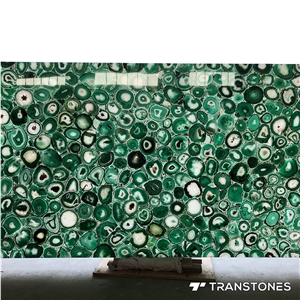 Backlit Green Natural Slab for Home Wall Decors