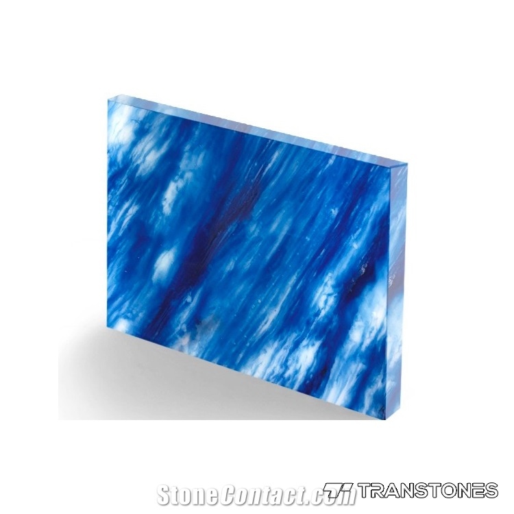 Blue Faux Alabaster Sheet for Table Top
