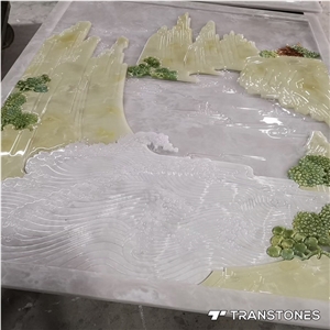 Chinese Style Cnc Cut Faux Alabaster for Wall Ceilings