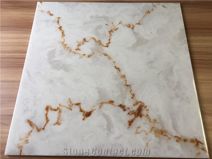 Faux Stone Bar Top, White Artificial Stone Commercial Translucent Countertop