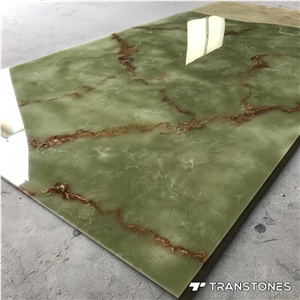 Green Faux Slab Polish Customized Counter Top Deco