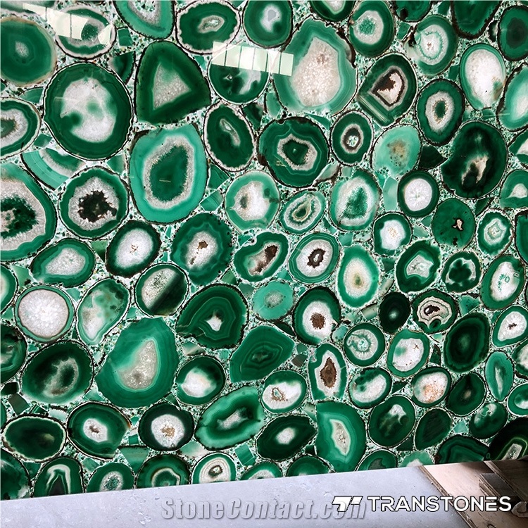 Green Real Onyx Panel for Interior Counter & Walls