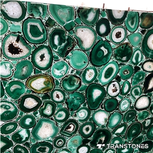 Green Real Onyx Panel for Interior Counter & Walls