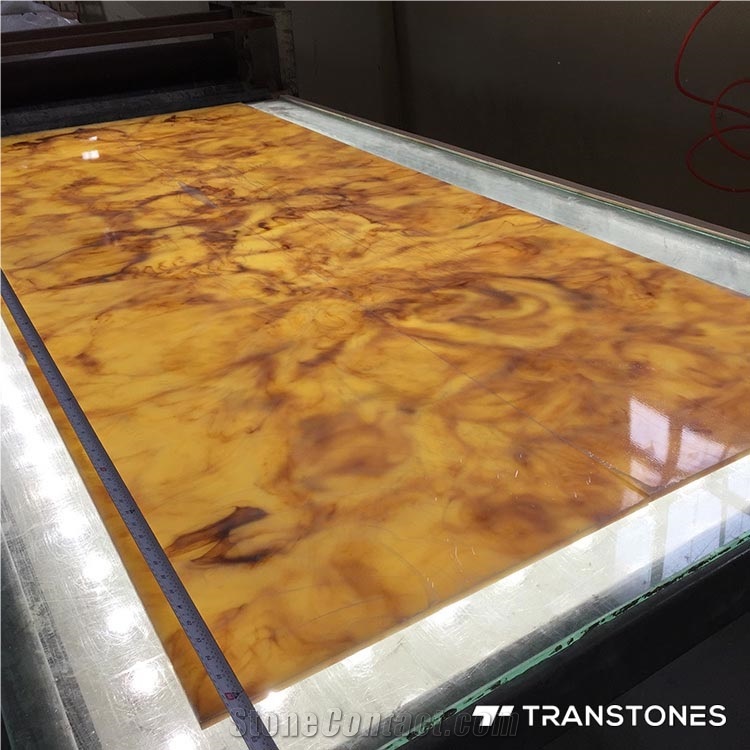 Polished Backlit Onyx Sheet Artificial Stone Panel