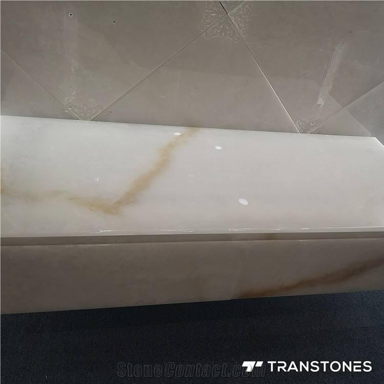 Polished Translucent White Faux Onyx Vanity Top