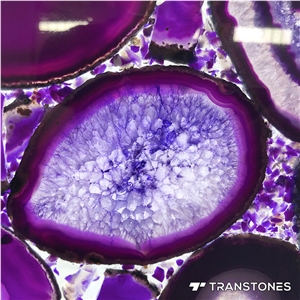 Purple Real Onyx Slab Backlit Agate for Home Decor