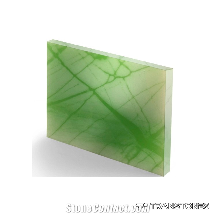 Translucent Green Alabaster Sheet for Table Top