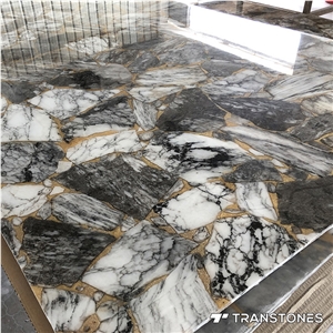 Transtones Natural Onyx with Resin Slab for Homes