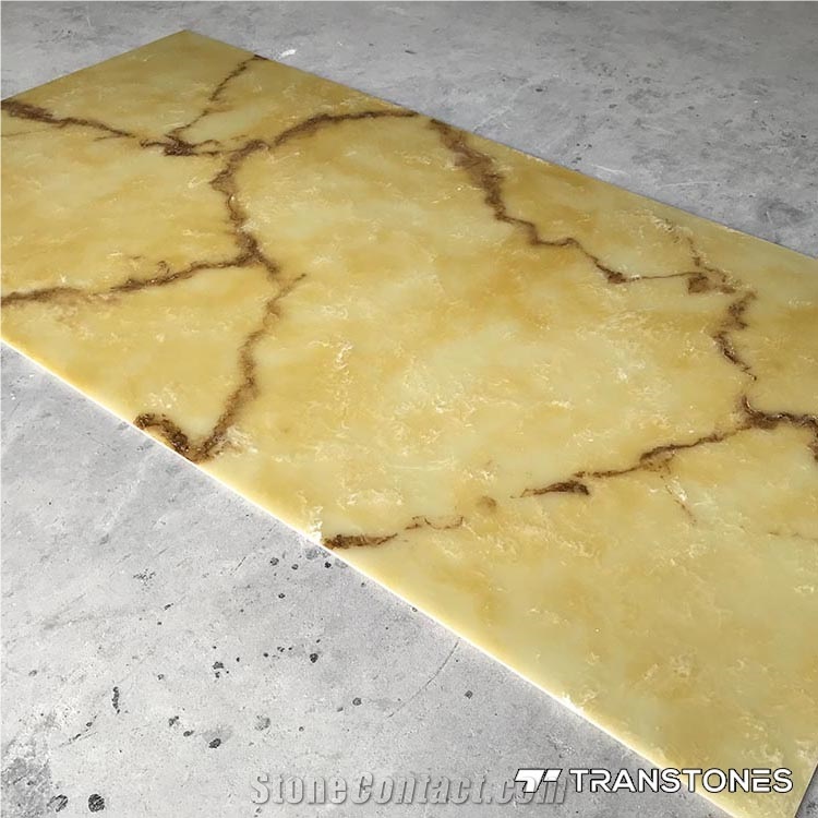 Yellow Faux Onyx Stone Customized Counter for Home Deco