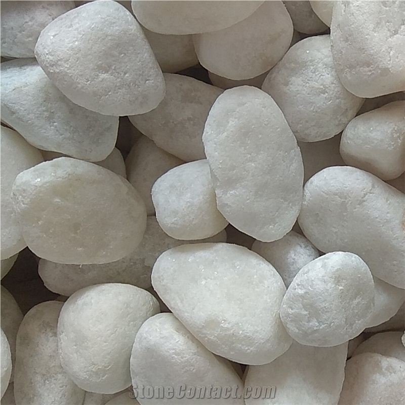 Snow White Pebble Stone Decorative Stone