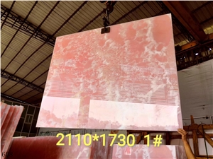 Afghan Pink Onyx Slab Wall Covering Vanity Top Use