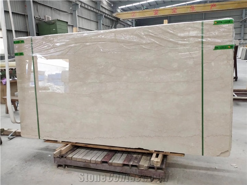 Botticino Beige Cream Marble Slab Wall Tiles Cover