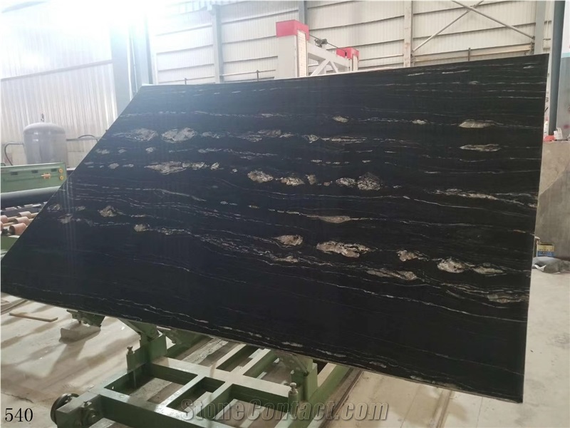 Brazil Cavalete Black Granite Slab for Countertop