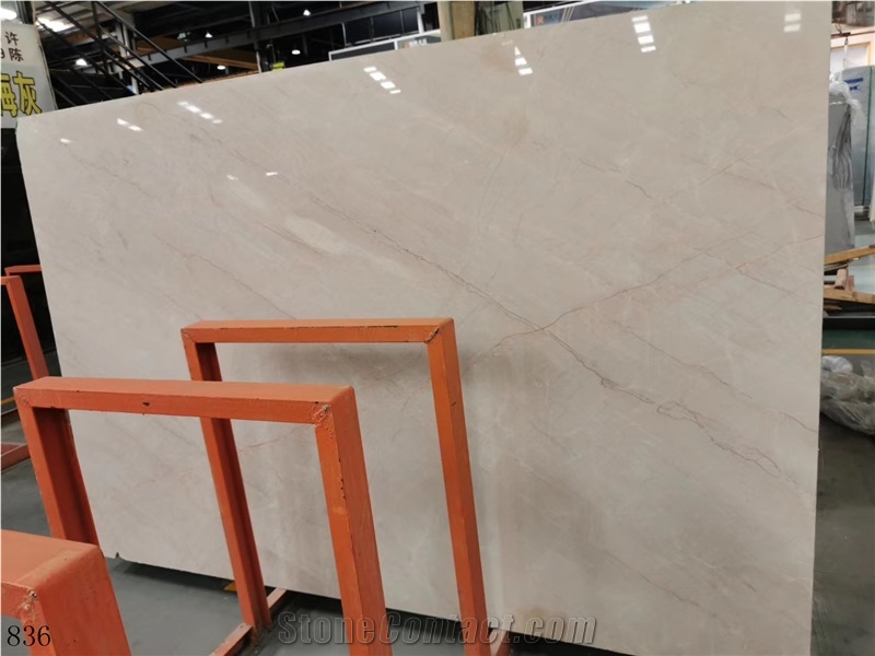 China California Beige Pink Marble Slab Wall Tile