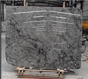 China Cloudy Grey Wolf Gray Ash Marble Slab Floor