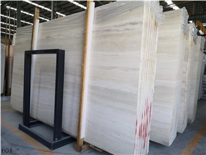 China Ginkgo Wood Grain Beige Marble Slab Floor