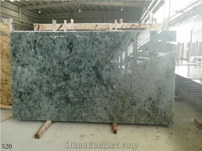 China Green Pearl Marble Blue Jade Slab Stone
