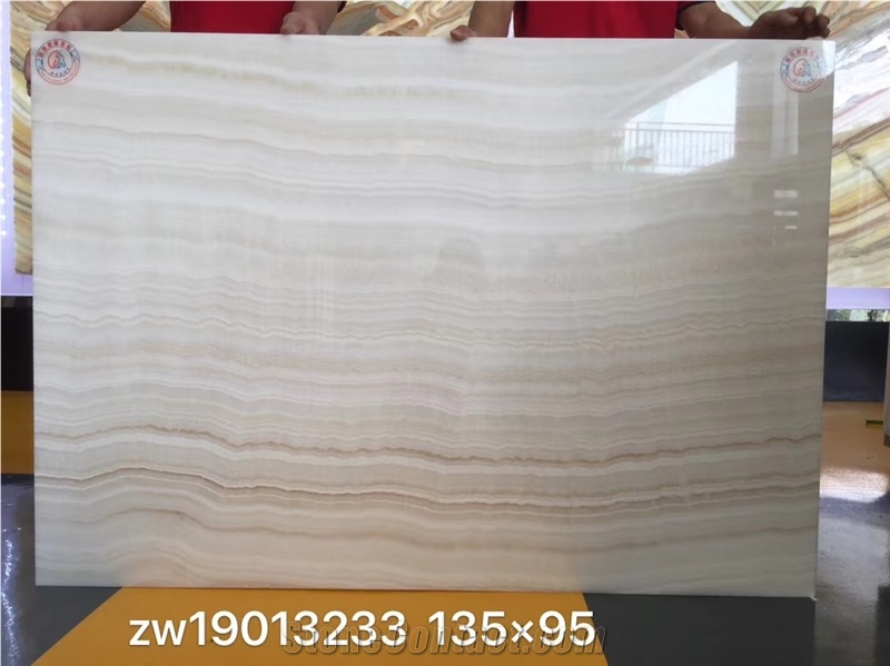 China White Wooden Grain Onyx Slabs & Tiles