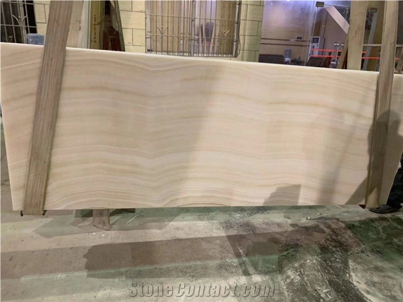 China White Wooden Grain Onyx Slabs & Tiles