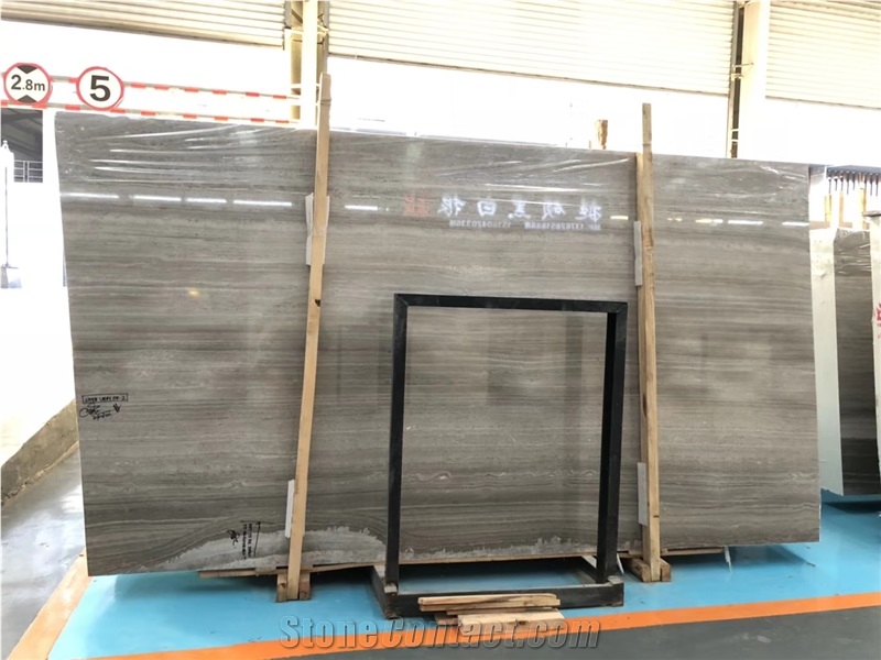 Grey Wooden Grain Marble Slabs Floor Tiles China
