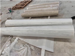 Guangxi White Marble Stone Column Capital Pilaster