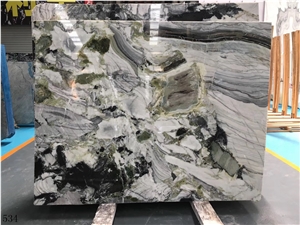 White Beauty Marble Ice Jade Green Polished Slab For Project
