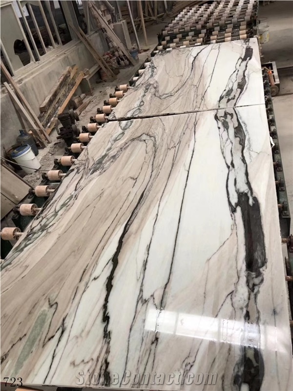 Indai Louvre White Marble Slab Wall Caldding Tile