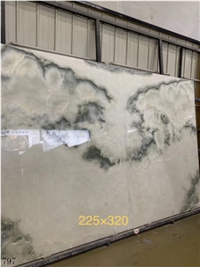 India White Onyx Green Jade Cloud Onix Slab Wall