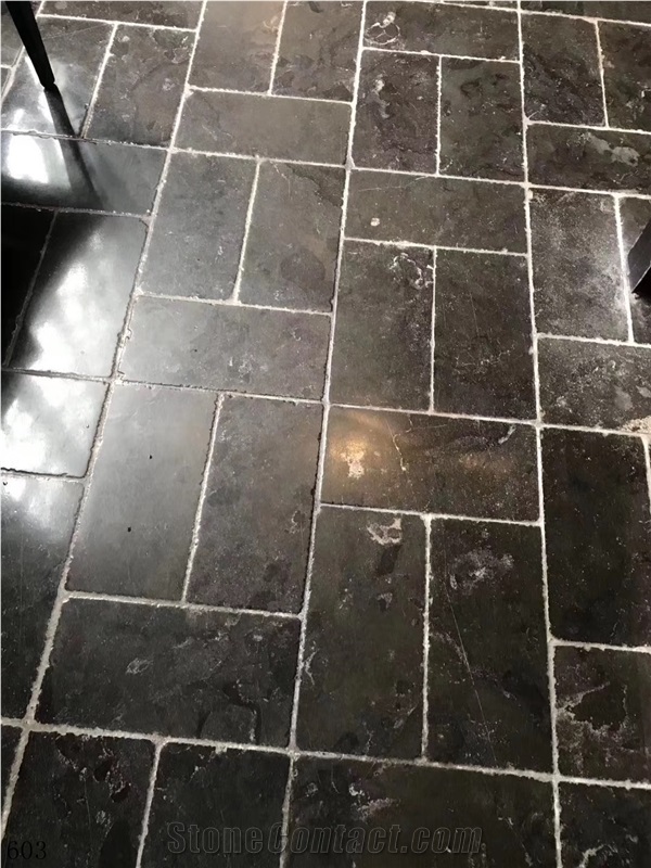 Ink Black Marble Space Grey Natural Stone Tile
