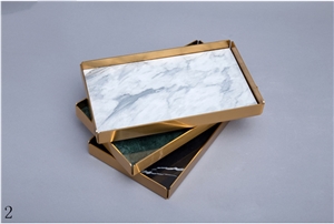 Natural Stone Marble Serving Sushi Plate Hotel Use