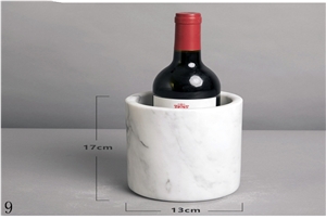 Natural Stone White Marble Red Wine Bucket Rack