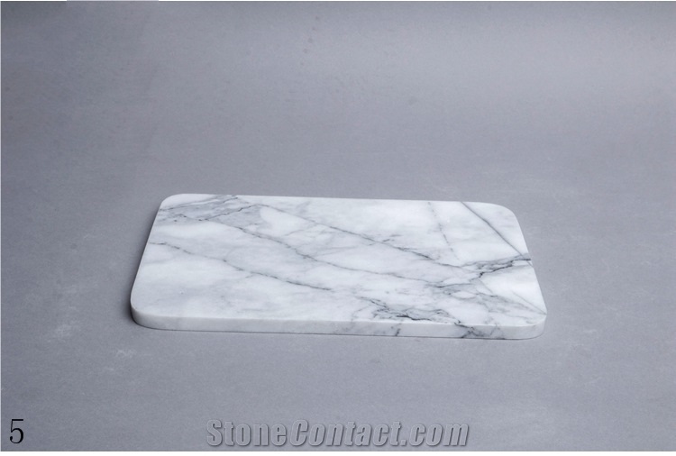 Natural Stone White Marble Tray Dish Plate Artware