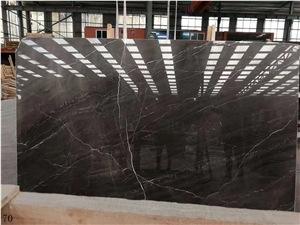 Noir St. Laurent White Vein Marble Slab Wall Panel