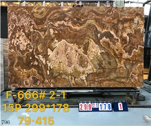 Persian Tiger Onyx Wooden Onix Slab in China