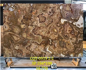 Persian Tiger Onyx Wooden Onix Slab in China