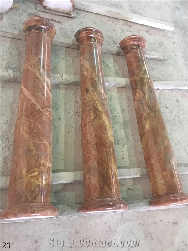 Rainforest Brown Marble Stone Column Pilasters