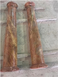 Rainforest Brown Marble Stone Column Pilasters