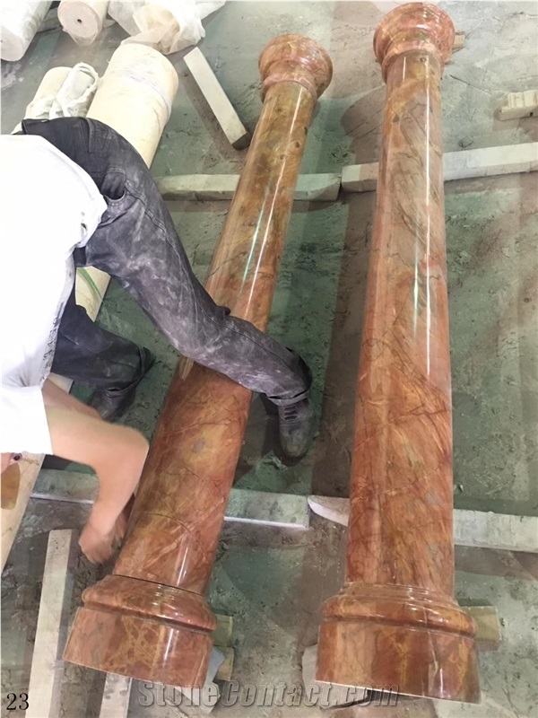 Rainforest Brown Marble Stone Column Pilasters from China ...