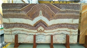 Ruby Red Onyx Slab Wall Cladding Kitchen Tile