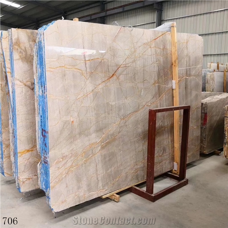 Turkey Picasso Gold Golden Marble Slab in China
