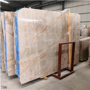 Turkey Picasso Gold Golden Marble Slab in China