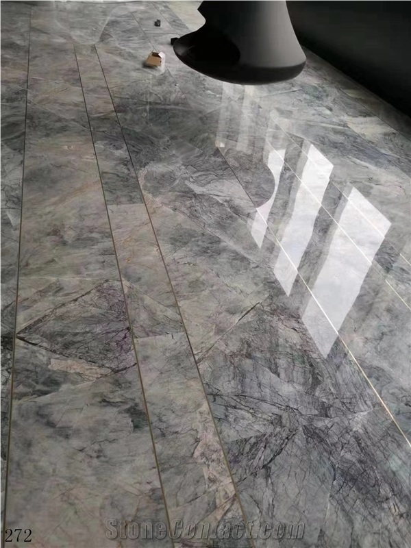 Van Gogh Ash Grey Light Marble Floor Tiles