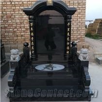 Shanxi Black Granite Tombstone Monument Memorial