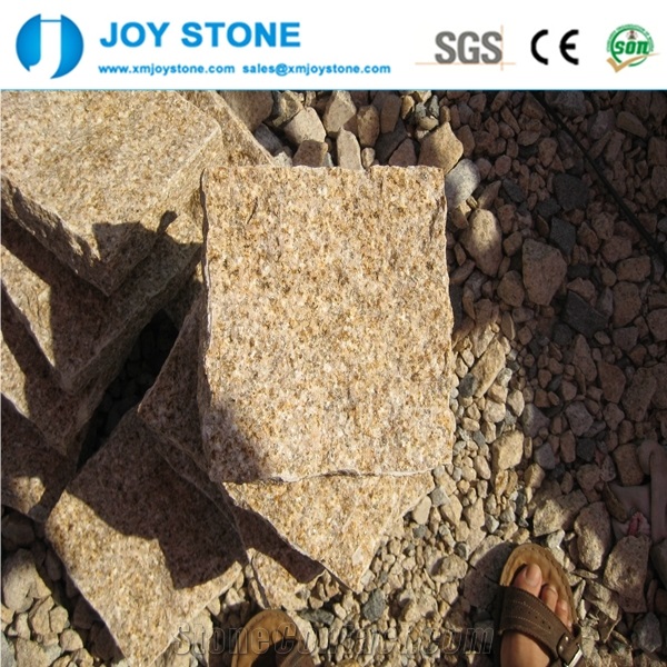 G682 Beige Yellow Granite Tile Cubic Paving Stone