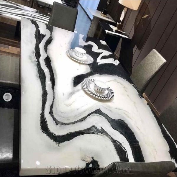Panda White Marble Countertops Kitchen Design