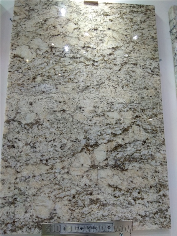 Aspen White Granite Slabs, Tiles